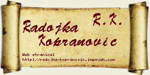 Radojka Kopranović vizit kartica
